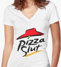 Pizza Slut Women's Fitted V-Neck T-Shirt