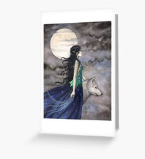 "Night of the Wolf" Gothic Fantasy Art by Molly Harrison Greeting Card