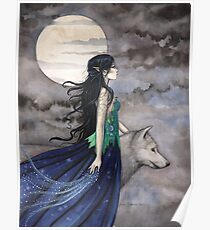 "Night of the Wolf" Gothic Fantasy Art by Molly Harrison Poster