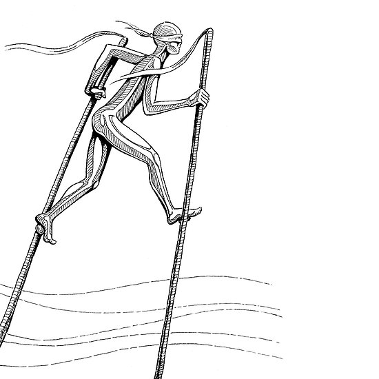"The Man On Stilts" Poster by anotherwhere Redbubble
