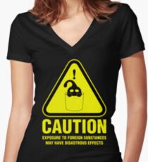 Suu Hazard Sign (English version, for dark backgrounds) Women's Fitted V-Neck T-Shirt
