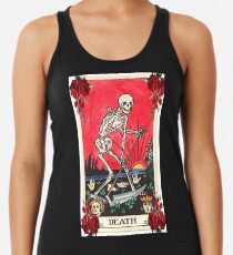Skeleton Tarot Sensenmann-Kartenentwurf des niedlichen Vintagen Aquarellentwurfs durch mysticladyart Tanktop für Frauen