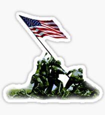 American War Flag, USA, Raising the Colours, Iwo Jima, America, Americana, WW2, WWII Sticker