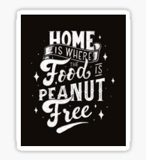 Pegatina El hogar es donde la comida es libre de maní.