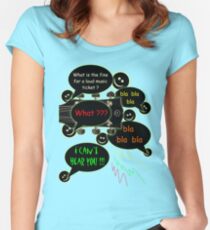 Loud music ticket cartoon Women's Fitted Scoop T-Shirt