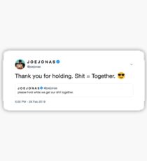 Jonas Brothers - Thank You For Holding Sticker