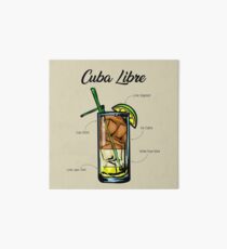 Cuba Libre Cocktail Recipe Art Board