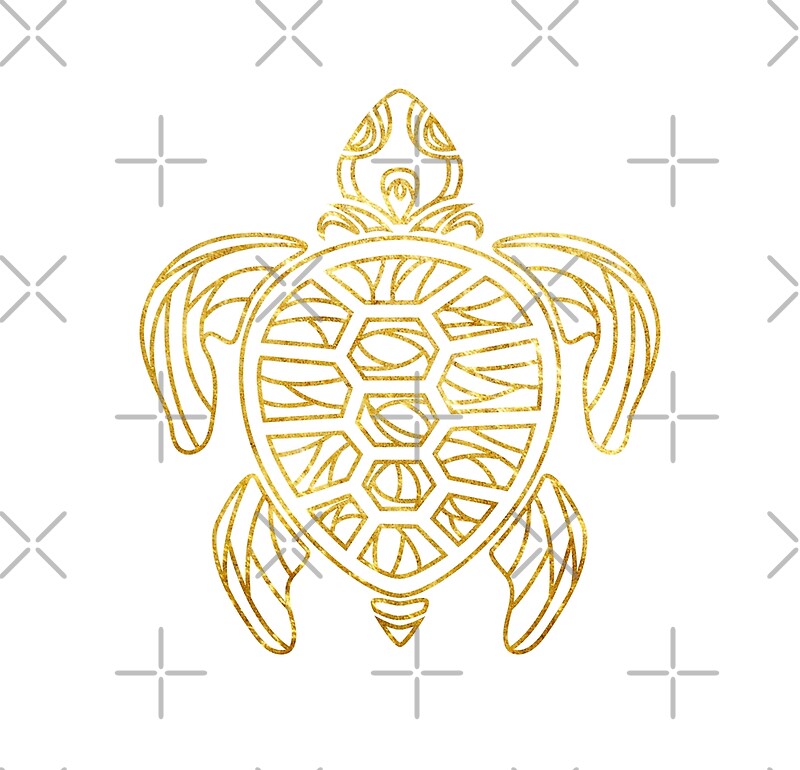 "Hawaii - Golden Honu (white)" by Lacuco | Redbubble