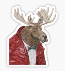 Moose in Leather Sticker