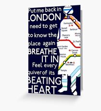 London Underground Map Sherlock Greeting Card