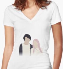 Simplified Joel and Lizzie Women's Fitted V-Neck T-Shirt