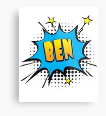 Comic book speech bubble font first name Ben Metal Print