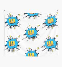 Comic book speech bubble font first name Ian Wall Tapestry