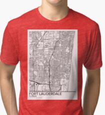 Fort Lauderdale map poster print wall art, Florida gift printable, Home and Nursery, Modern map decor for office, Map Art, Map Gifts Tri-blend T-Shirt