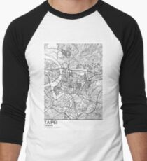Taipei map poster print wall art, Taiwan gift printable, Home and Nursery, Modern map decor for office, Map Art, Map Gifts Baseball ¾ Sleeve T-Shirt