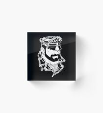 ADAM LIKES LEATHER - LINEART Acrylic Block