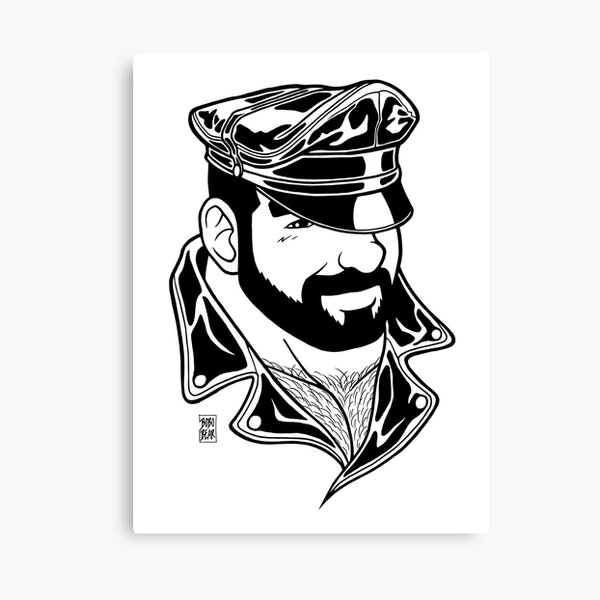 ADAM LIKES LEATHER - LINEART Canvas Print