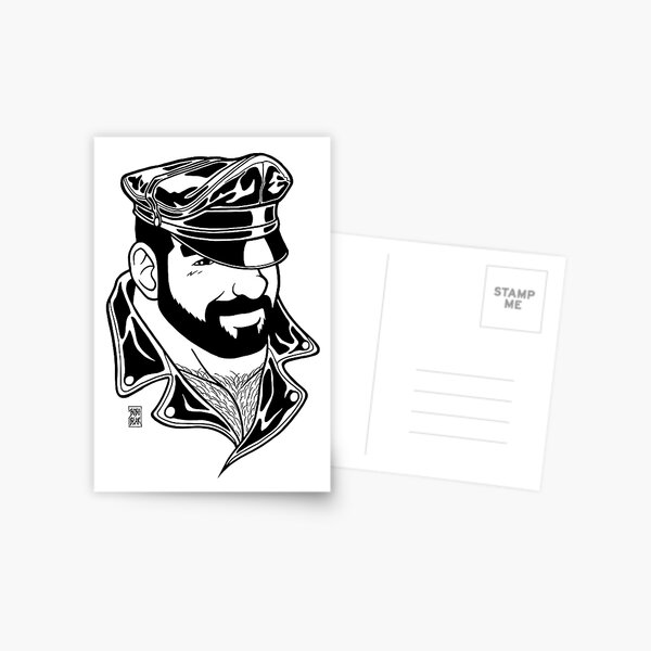 ADAM LIKES LEATHER - LINEART Postcard