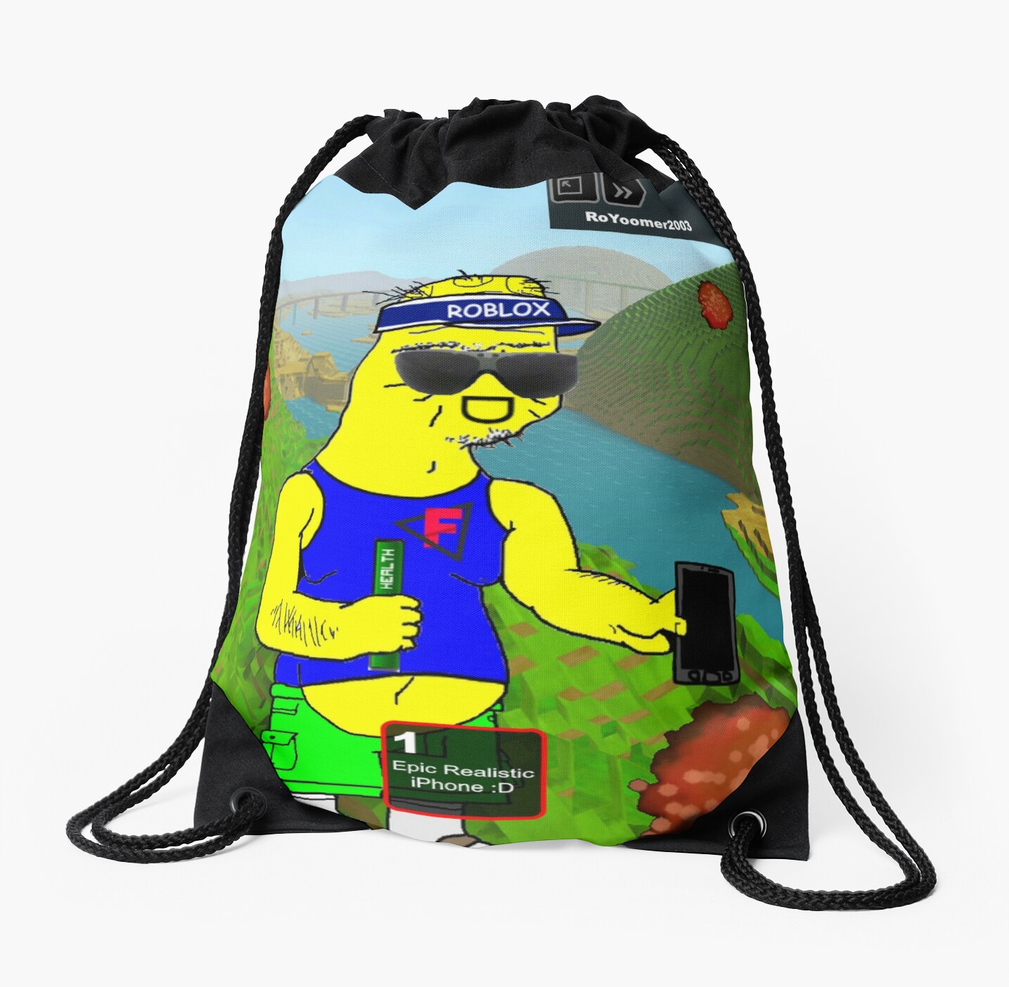 Roblox Boomer 2 Drawstring Bag By Boomerusa Redbubble - roblox reddit backpack