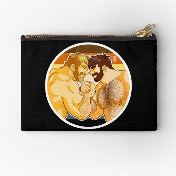 ADAM AND MIKE LIKE ARM WRESTLING BEAR PRIDE - CIRCLE Zipper Pouch