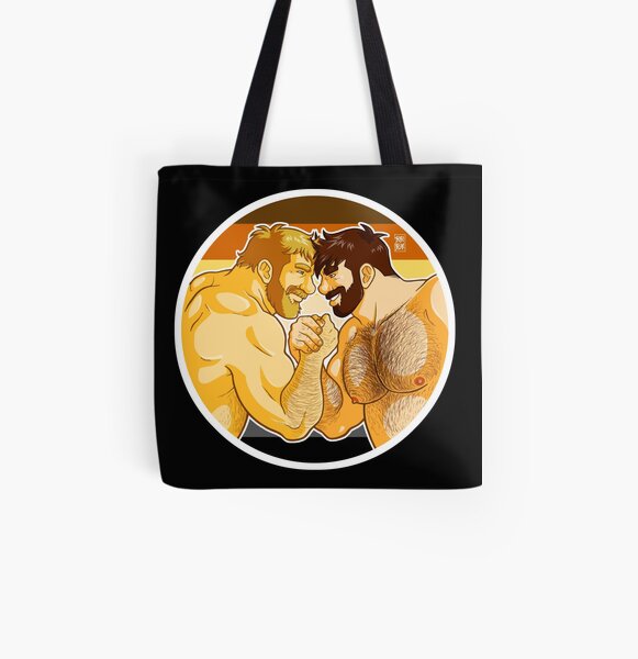 ADAM AND MIKE LIKE ARM WRESTLING BEAR PRIDE - CIRCLE All Over Print Tote Bag