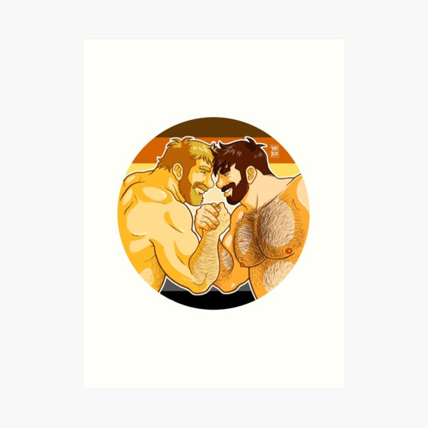 ADAM AND MIKE LIKE ARM WRESTLING BEAR PRIDE - CIRCLE Art Print