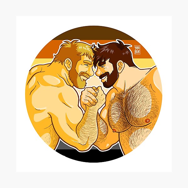 ADAM AND MIKE LIKE ARM WRESTLING BEAR PRIDE - CIRCLE Photographic Print