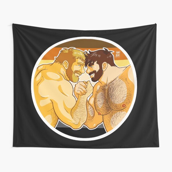 ADAM AND MIKE LIKE ARM WRESTLING BEAR PRIDE - CIRCLE Tapestry