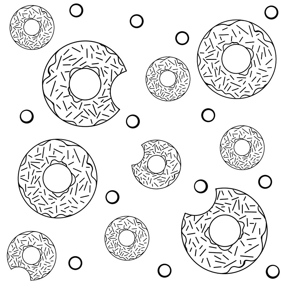 Donut Pattern Black by SonneFaunArt