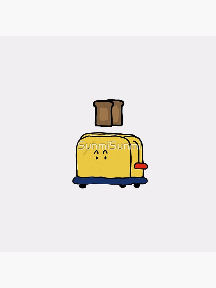 "a yellow cute toaster with emoji" Clock by SunmiSunmi Redbubble
