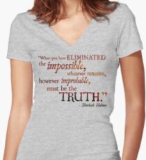 Sherlock Holmes - Eliminate the Impossible Women's Fitted V-Neck T-Shirt