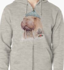 Tätowiertes Walross Hoodie mit Reißverschluss