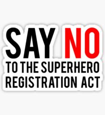 Civil War - Say No - Black Clean Sticker