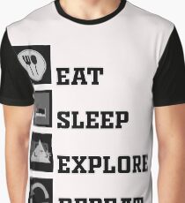 Eat Sleep Explore Repeat Virtual Reality Graphic T-Shirt