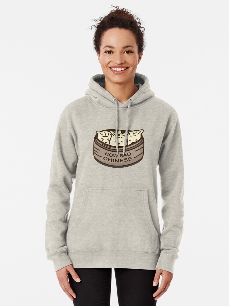 Alternate view of How Bao Chinese? Pullover Hoodie