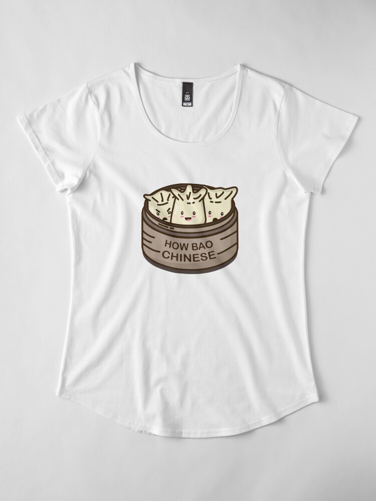 Alternate view of How Bao Chinese? Premium Scoop T-Shirt