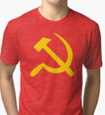 Communism - Soviet Union - Hammer Sickle Star Tri-blend T-Shirt