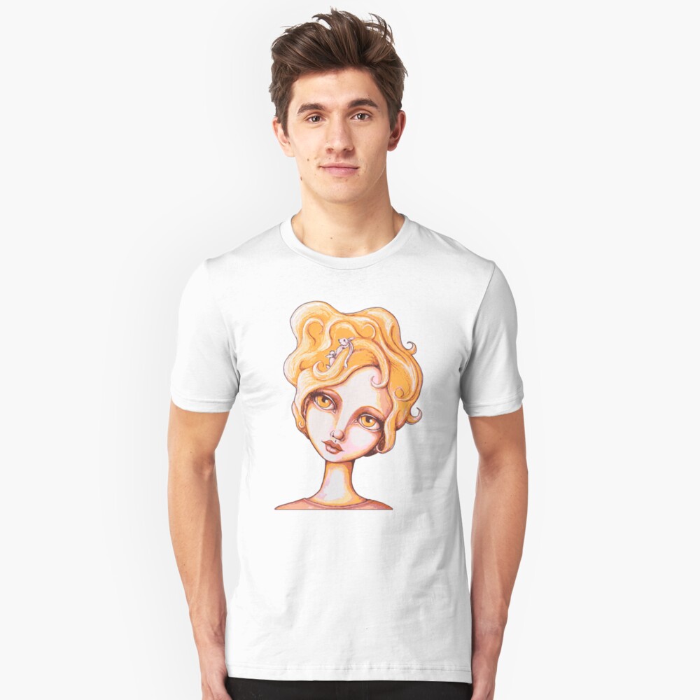 Bunny Bouffant (Orange Version) Slim Fit T-Shirt