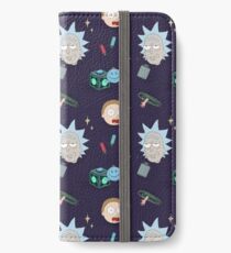 Rick und Mortys Abenteuer im All (Patterns Please) iPhone Flip-Case/Hülle/Klebefolie
