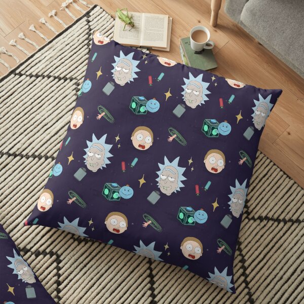 Rick and Morty's Adventure in Space (Patterns Please) Floor Pillow