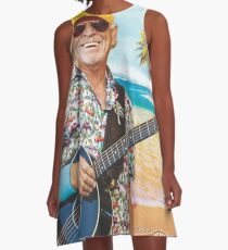 Jimmy Buffett lächelt A-Linien Kleid