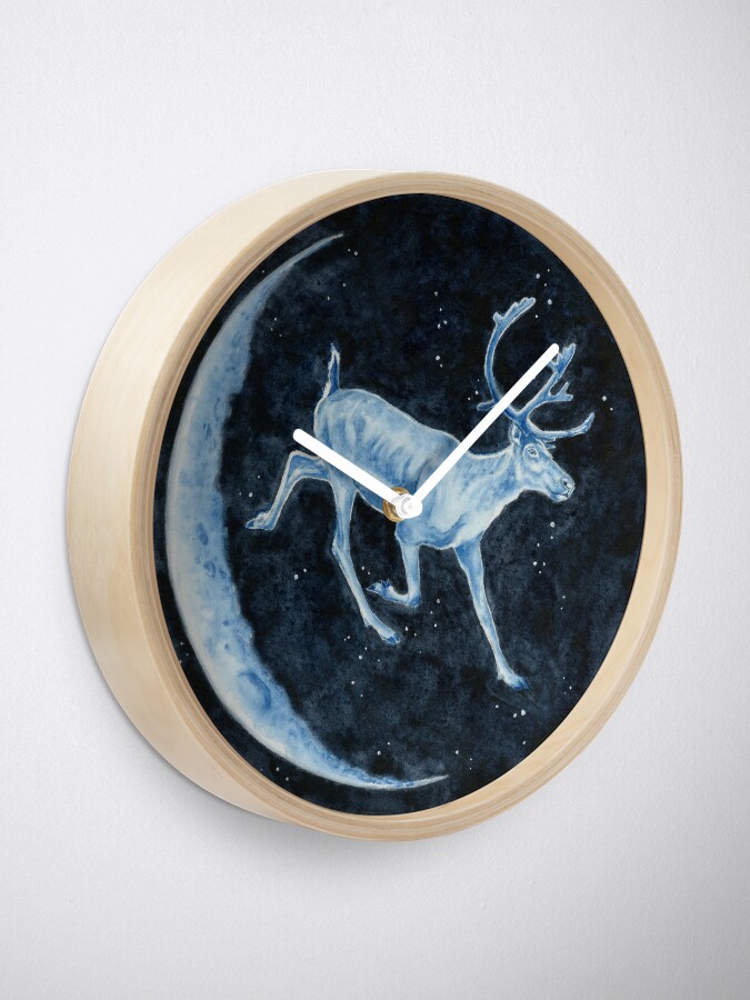 Alternate view of Magical, Glowing Reindeer Clock
