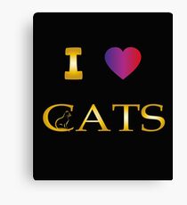 Cat heart picture. I love cats. Love Cats poison Canvas Print