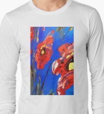 Abstract Floral Poppy Long Sleeve T-Shirt