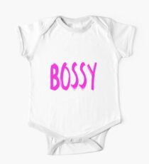Bossy - Perfect for your favourite female who wears the trousers! Short Sleeve Baby One-Piece