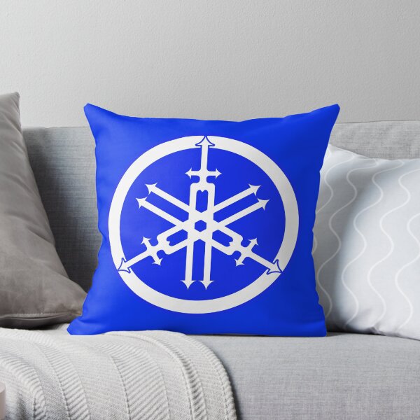 Yamaha in Blue Throw Pillow