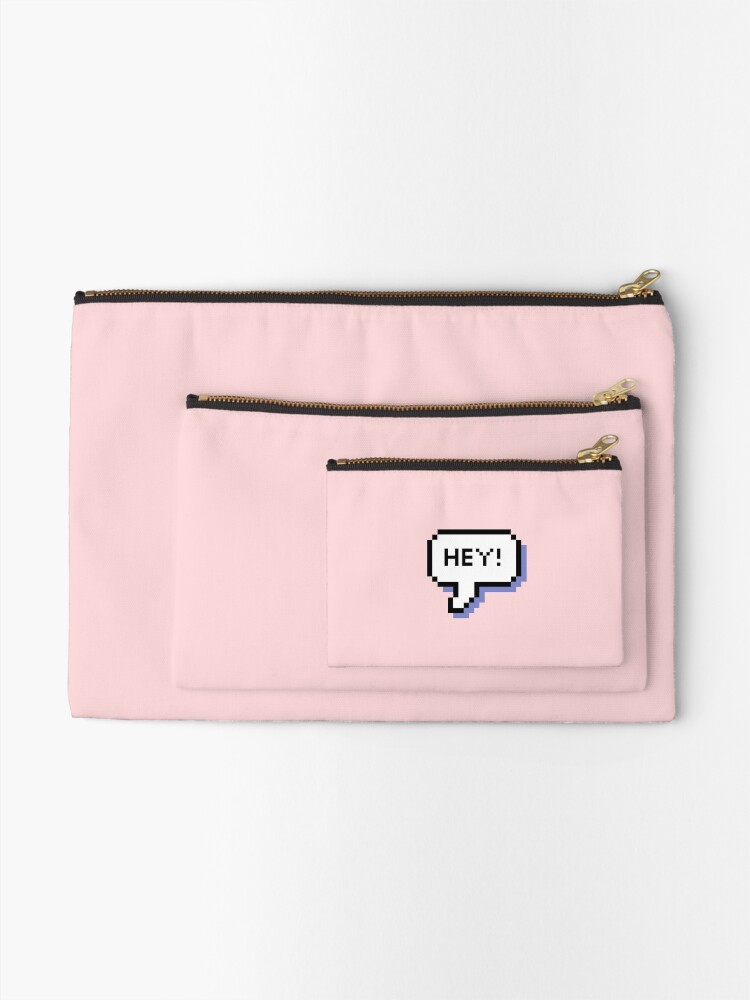 Alternate view of Hey! - Pixel Speech Bubble - (Mixed) Zipper Pouch