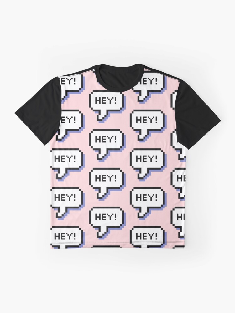 Alternate view of Hey! - Pixel Speech Bubble - (Mixed) Graphic T-Shirt