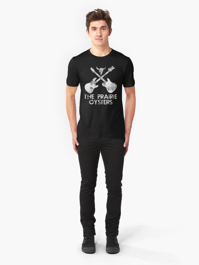 Alternate view of THE PRAIRIE OYSTERS BAND LOGO (WHITE FOR DARK COLOURS) Slim Fit T-Shirt