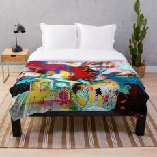 the nordic summer night Throw Blanket
